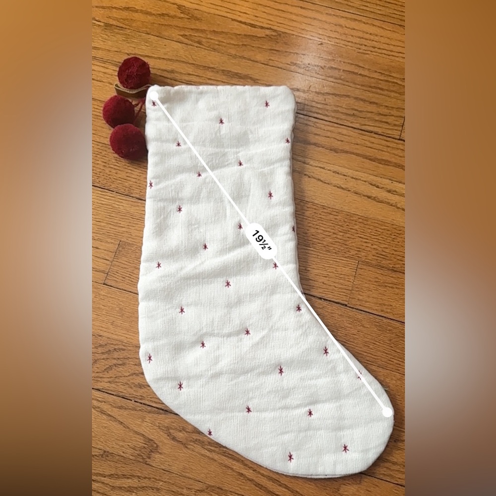 Hearth & Hand With Magnolia Christmas Stocking - red star flakes - Picture 6 of 6